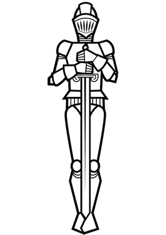 Knight With Sword Coloring Page